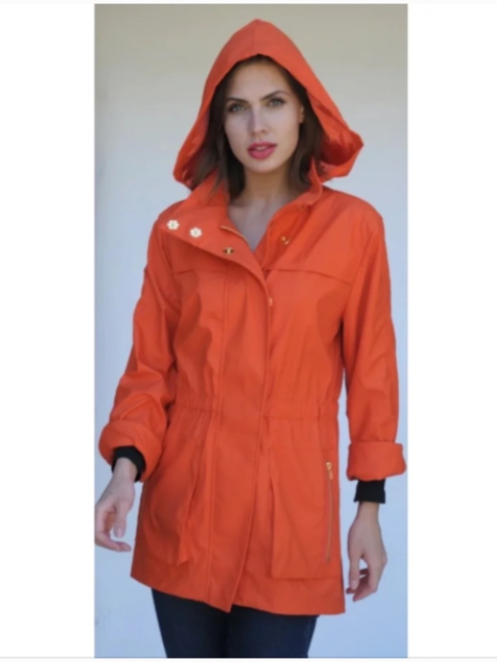 Ciao Milano Rain Jacket In Orange Size S